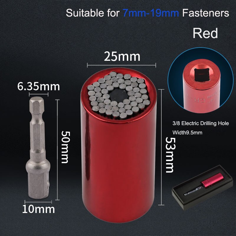 Universal Wrench Torque Head Set Socket Sleeve Ratchet 3/8 Bushing Spanner Magic Grip Tool Multi-function Socket Wrench