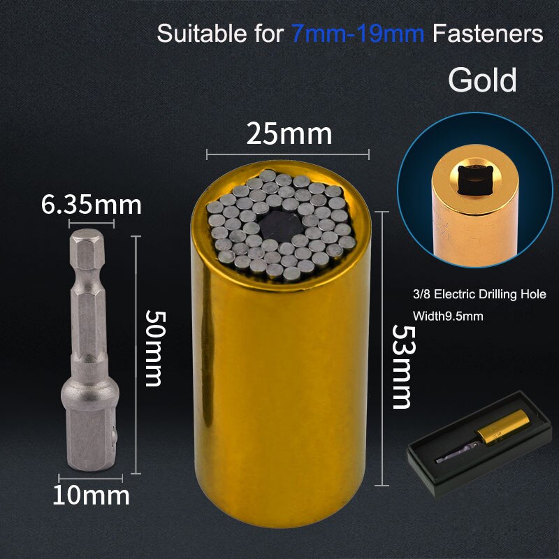 Universal Wrench Torque Head Set Socket Sleeve Ratchet 3/8 Bushing Spanner Magic Grip Tool Multi-function Socket Wrench