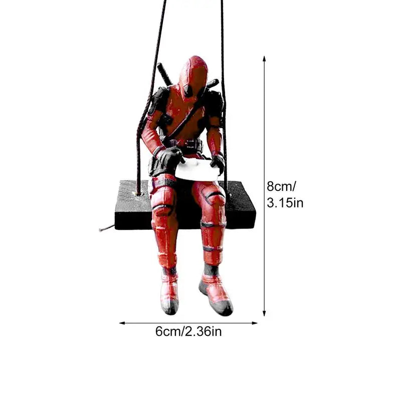 Funny Anime Car Pendant Aesthetic Deadpools Ornaments Landscape Decor Car Interior Accessories for Car Rear View Mirror Supplies