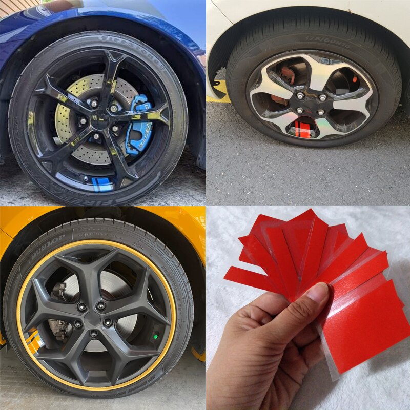 6Pcs Car Sticker Reflective Wheel Hub Decals for Dodge Journey JUVC Charger DURANGO CBLIBER SXT DART Ram 1500 Challenger