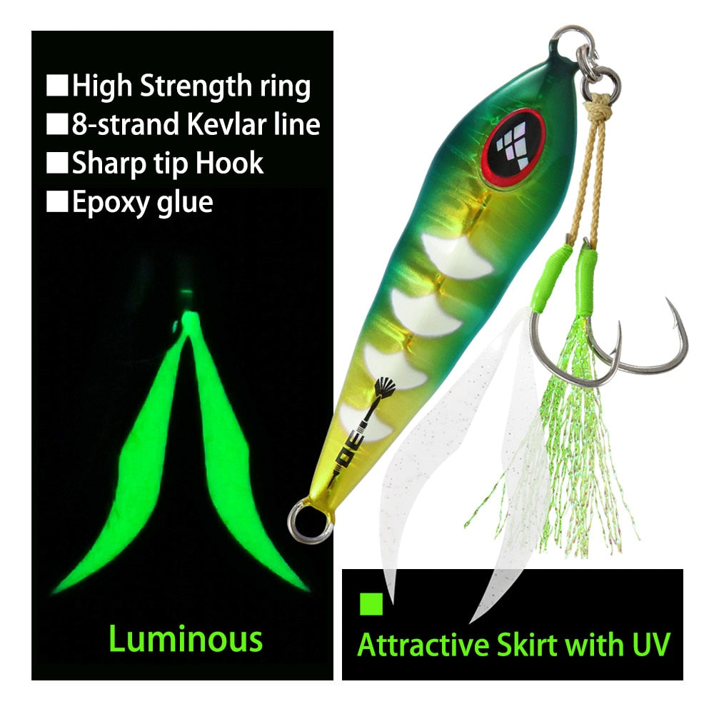 FSTK patent Sea fishing Slow pitch Jig 30g40g60g80g Grouper killer Metal Jigging Dart jig Spoon Artificial Bait Jig Fishing Lure