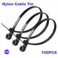 100PCS Screw Hole Cable Ties Fixed Cable Tie Nylon Cable Zip Ties With Screw Hole Mount Self Locking Loop Wrap Bundle Tie Straps