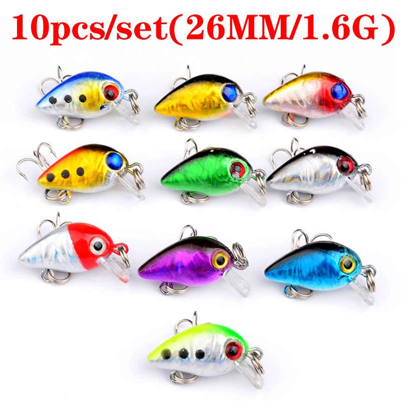 Mixed Colors Fishing Lure Kit Minnow Baits Set Wobbler Crankbaits Treble Hooks Fishing Tackle Artificial Plastic Hard Bait Kit