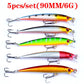 Mixed Colors Fishing Lure Kit Minnow Baits Set Wobbler Crankbaits Treble Hooks Fishing Tackle Artificial Plastic Hard Bait Kit