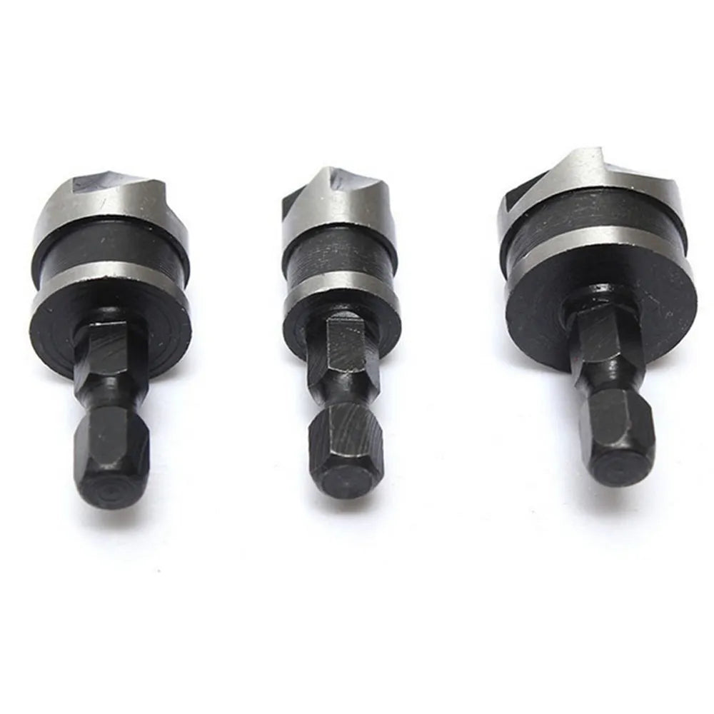 1pc/3pcs Hex Countersink Boring Set for Wood Metal Quick Change Drill Bit Tools