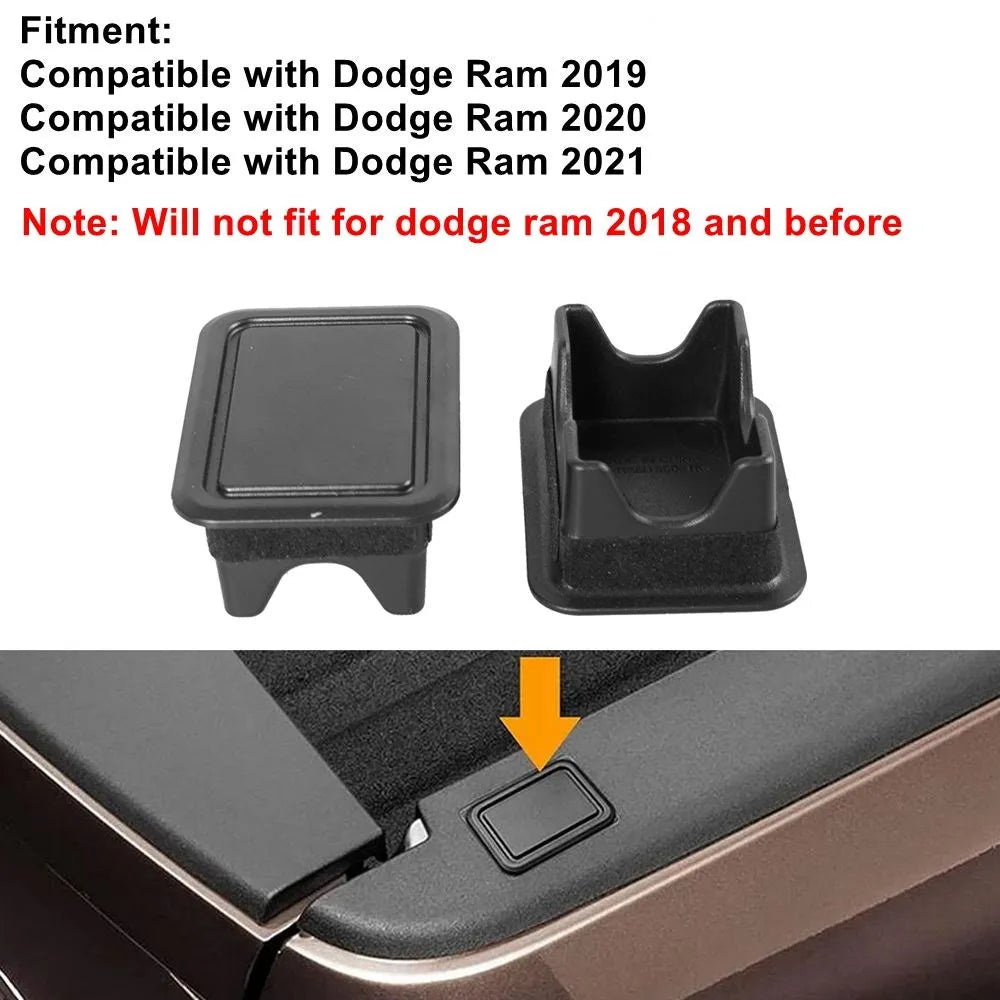 Stake Pocket Covers For Dodge Ram 1500 2500 2019-2021, Rear Truck Pickup Bed Rail Stake Pocket Plugs Hole Caps (Set of 2)