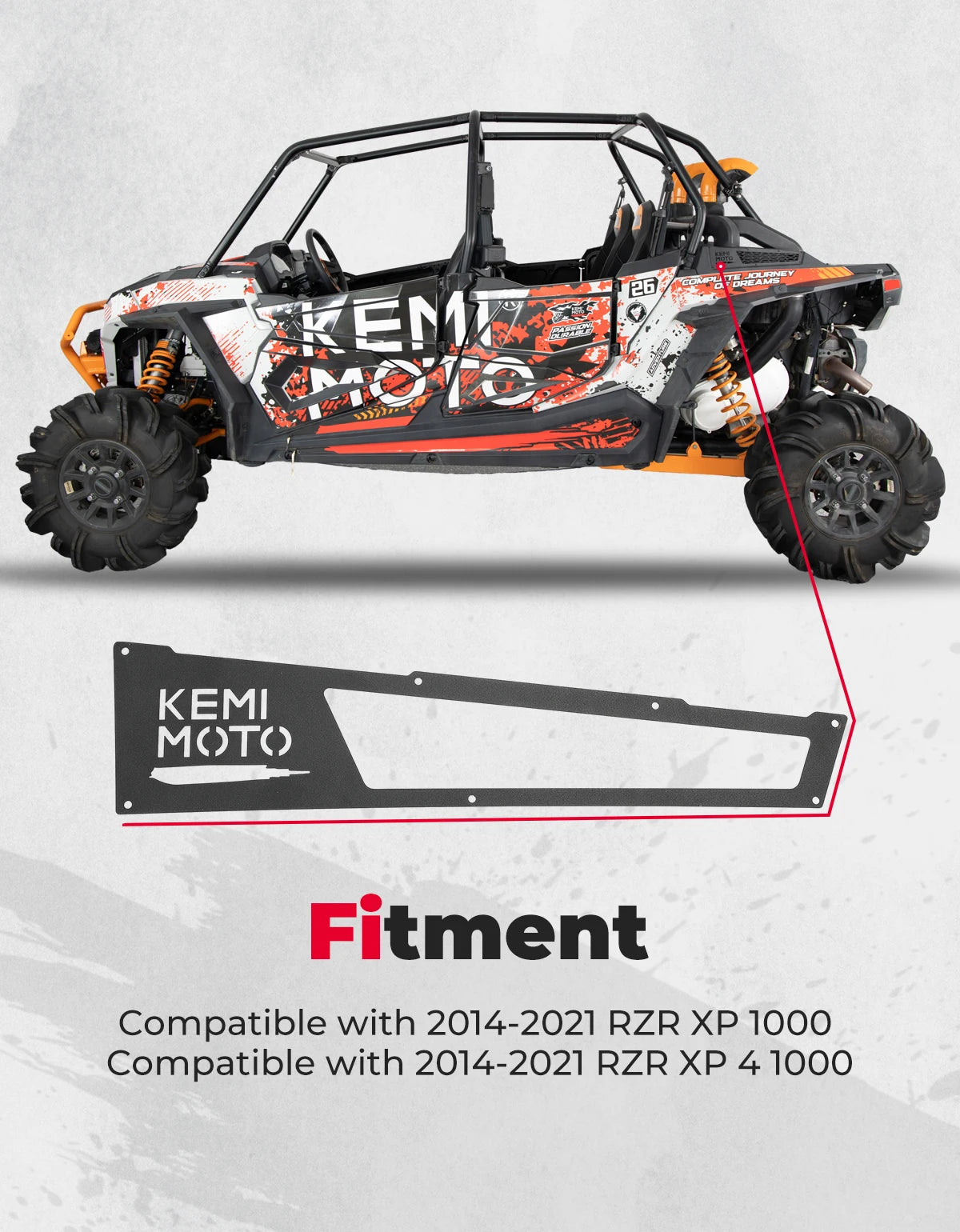 KEMIMOTO UTV 2PCS Side Vent Covers Compatible with Polaris RZR XP 1000/ RZR XP4 1000 2014-2023 Aluminium Air Intake Grill Bezel