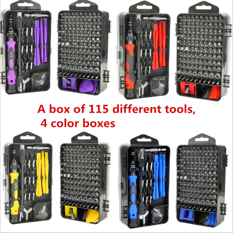 115 in 1 set screwdriver clock cell phone notebook disassembly and maintenance tools multifunctional