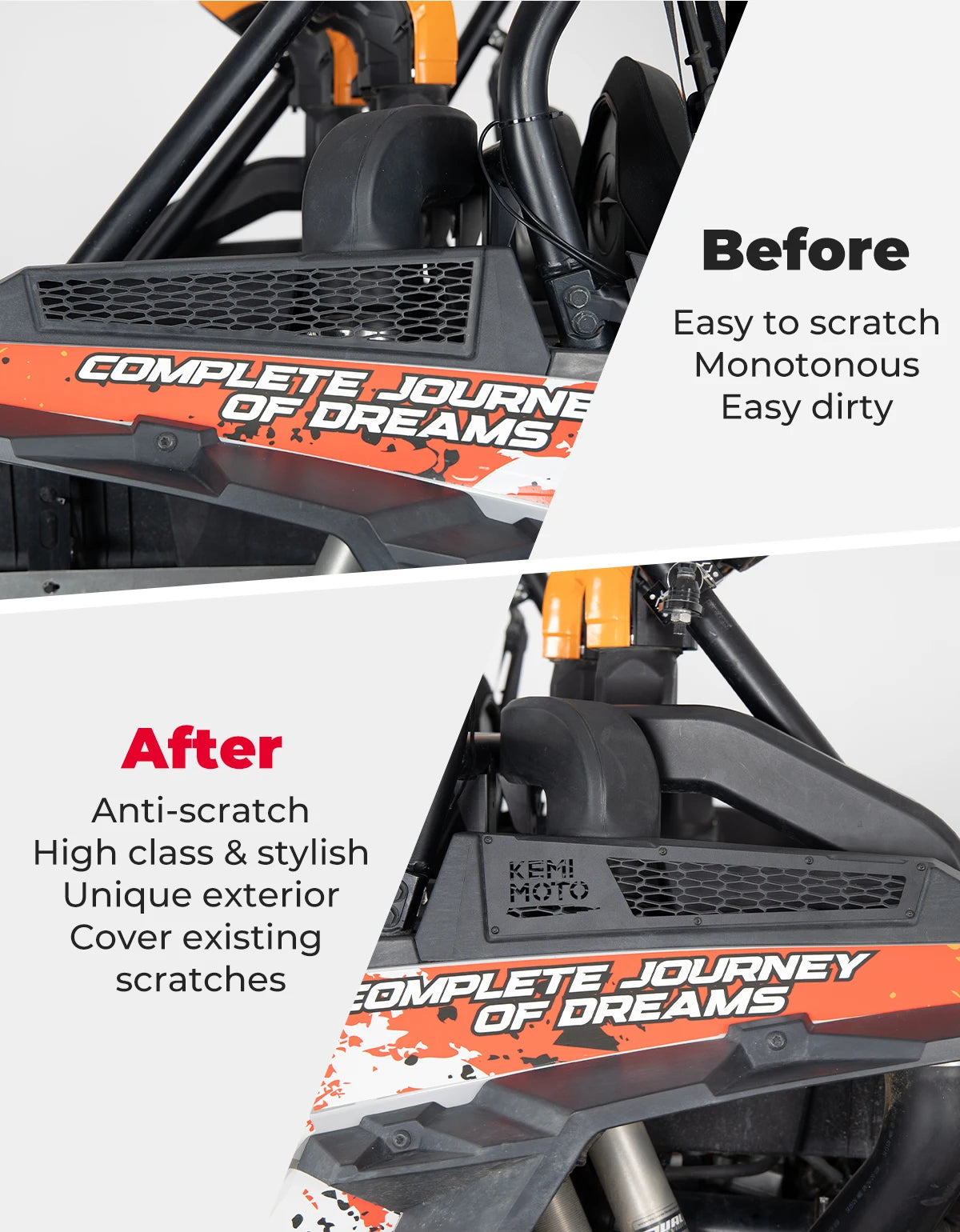 KEMIMOTO UTV 2PCS Side Vent Covers Compatible with Polaris RZR XP 1000/ RZR XP4 1000 2014-2023 Aluminium Air Intake Grill Bezel