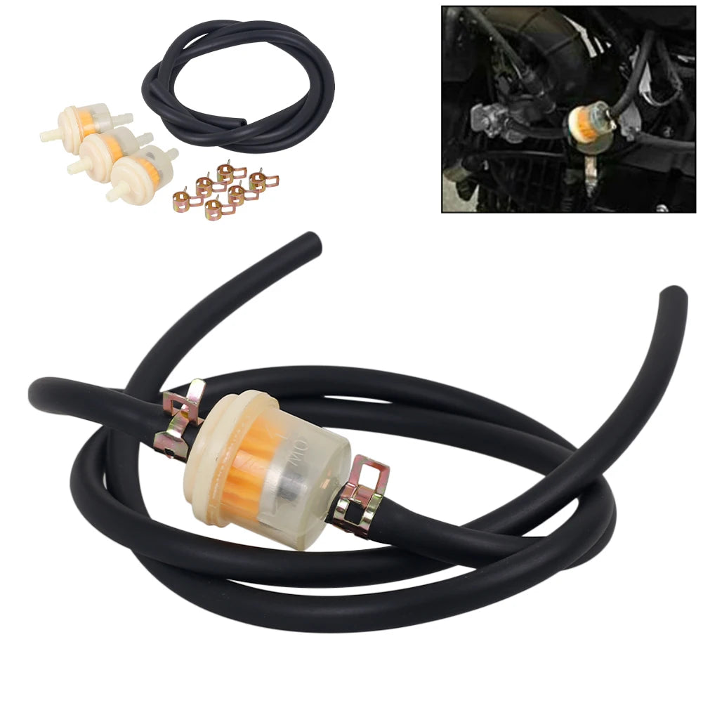 1m Fuel Filter Hose Tube Line with 3Pcs Fuel Filter for GY6 49cc 50cc Taotao 50cc Chinese Scooter ATV Dirt Bike Motorcycle Parts