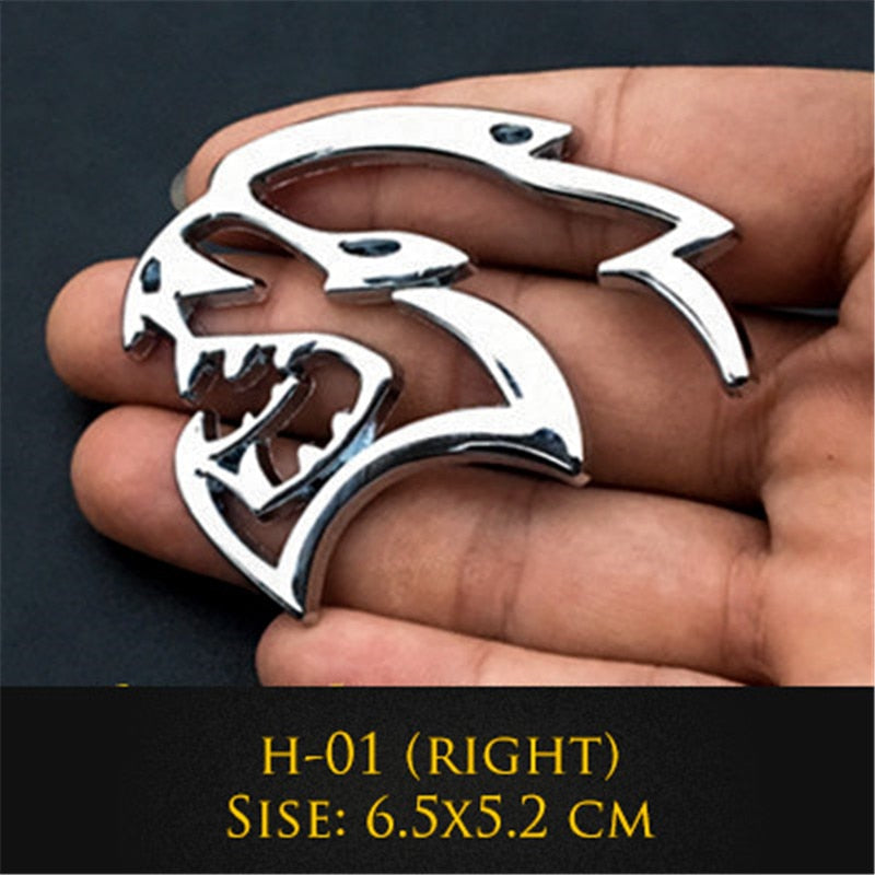 3D metal Hellcat Car Logo Door Fender Side Stickesr Badge Decoration Rear Trunk Emblem Sticker For Dodge Challenger Jeep