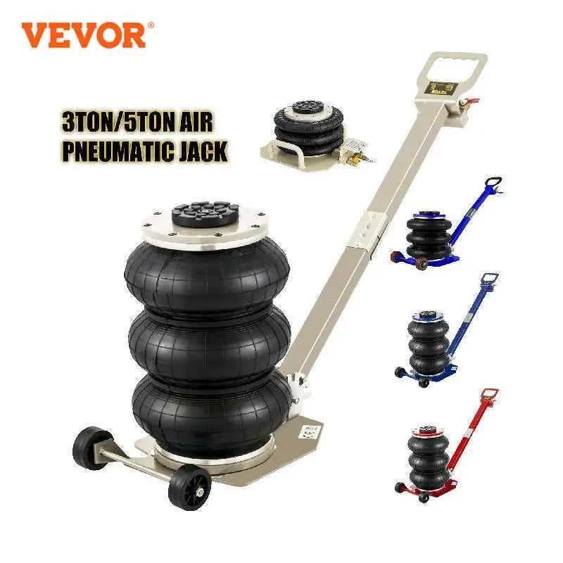 VEVOR 3 Ton / 5 Ton Triple Bag Air Pneumatic Jack with Adjustable Handle 40CM Fast Lifting Car Jack Van SUV Auto Car Lift Tool