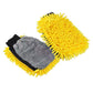 2 in 1 Ultrafine Fiber Chenille Microfiber Car Wash Glove Mitt Soft Mesh backing No Scratch for Car Wash Cleaning Glove