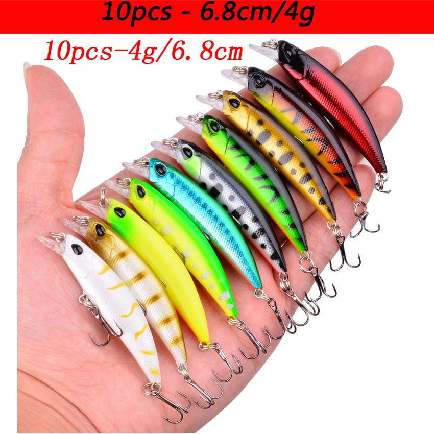 Aorace Laser Slow Mixed Minnow Fishing Lure Set Wobbler Crankbait Isca Artificial Hard Bait Carp Mini Fishing Lures Pesca Tackle