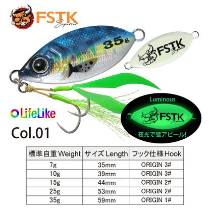 Metal Jig Fishing Lure Slow pitch Jig Leaf 15G 25G 35G Shore Cast Jigging Spoon Bass Fishing Bait Trout Saltwater Jigging Lures