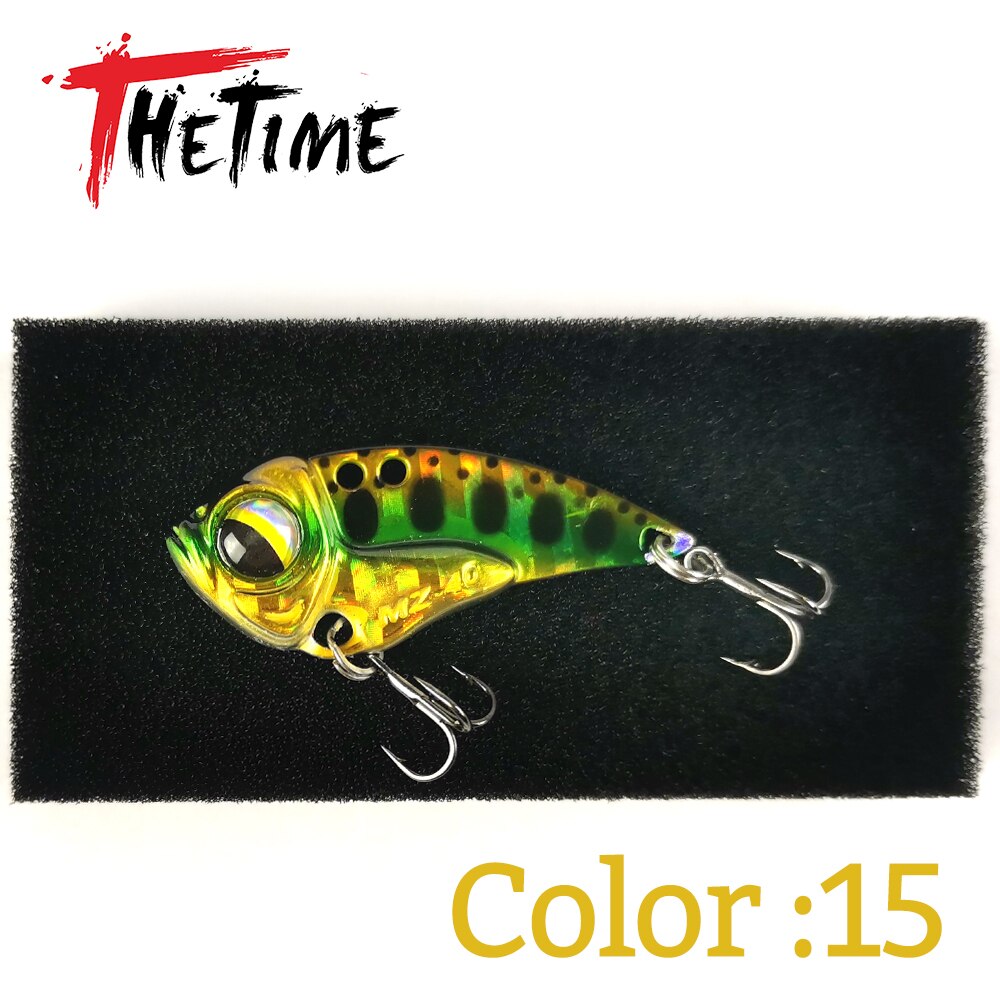 THETIME 2022 New MZ40 Metal VIB Ratlin Spoon Lure 40mm 6.5g Blade Jig Bait Vibrators Cicada For Pike Perch Crappie Bass Fishing