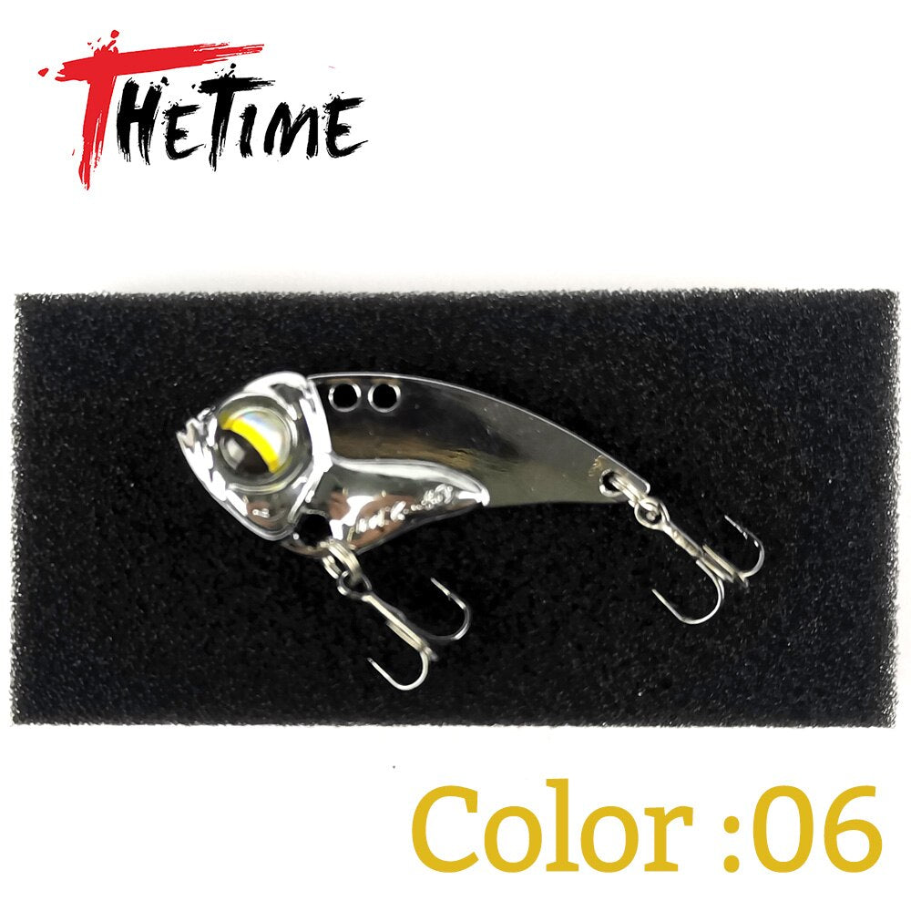 THETIME 2022 New MZ40 Metal VIB Ratlin Spoon Lure 40mm 6.5g Blade Jig Bait Vibrators Cicada For Pike Perch Crappie Bass Fishing