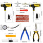 Car Tire Repair Tool Kit Studding Set Auto Bike Puncture Plug Garage Needle Nose Pliers Vacuum Film Nail Screws W/ Storage Case