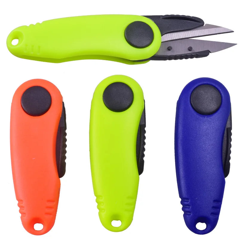 Folding Scissors Shrimp-Shaped Stainless Steel Scissors Clipper Nipper Fish Use Fishing Line Cutter Accessories For Fishing