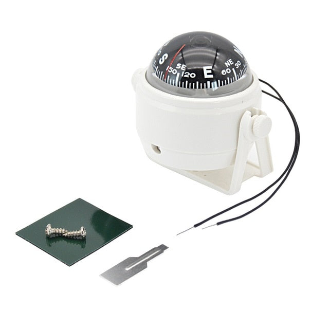 Boat Compass With Electronic LED Light Waterproof Nautical Compass Sea Pivoting Marine For Marine Navigation Positioning