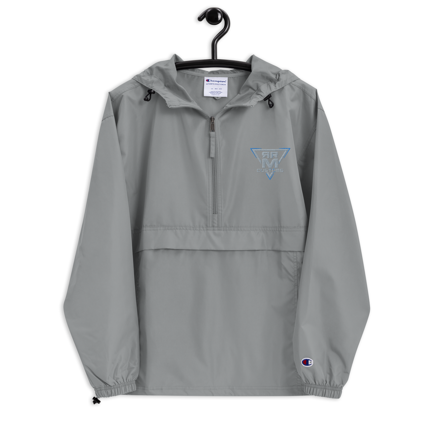 Gray Embroidered Champion Packable Jacket