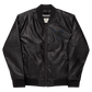 Black Embroidered Leather Bomber Jacket