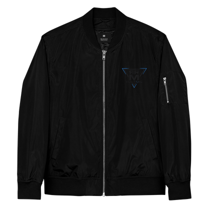 Black Embroidered Premium Recycled Bomber Jacket