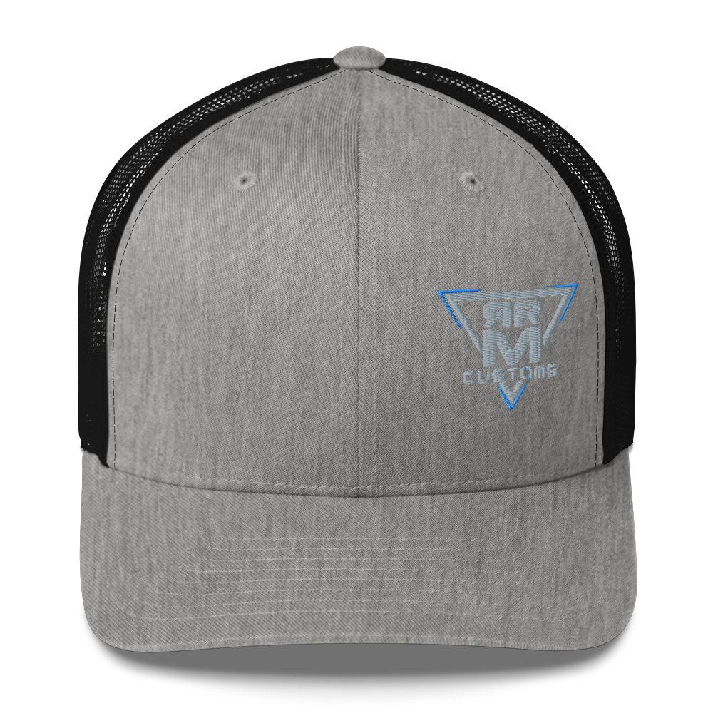 Gray Embroidered Trucker Hat Meshed Back