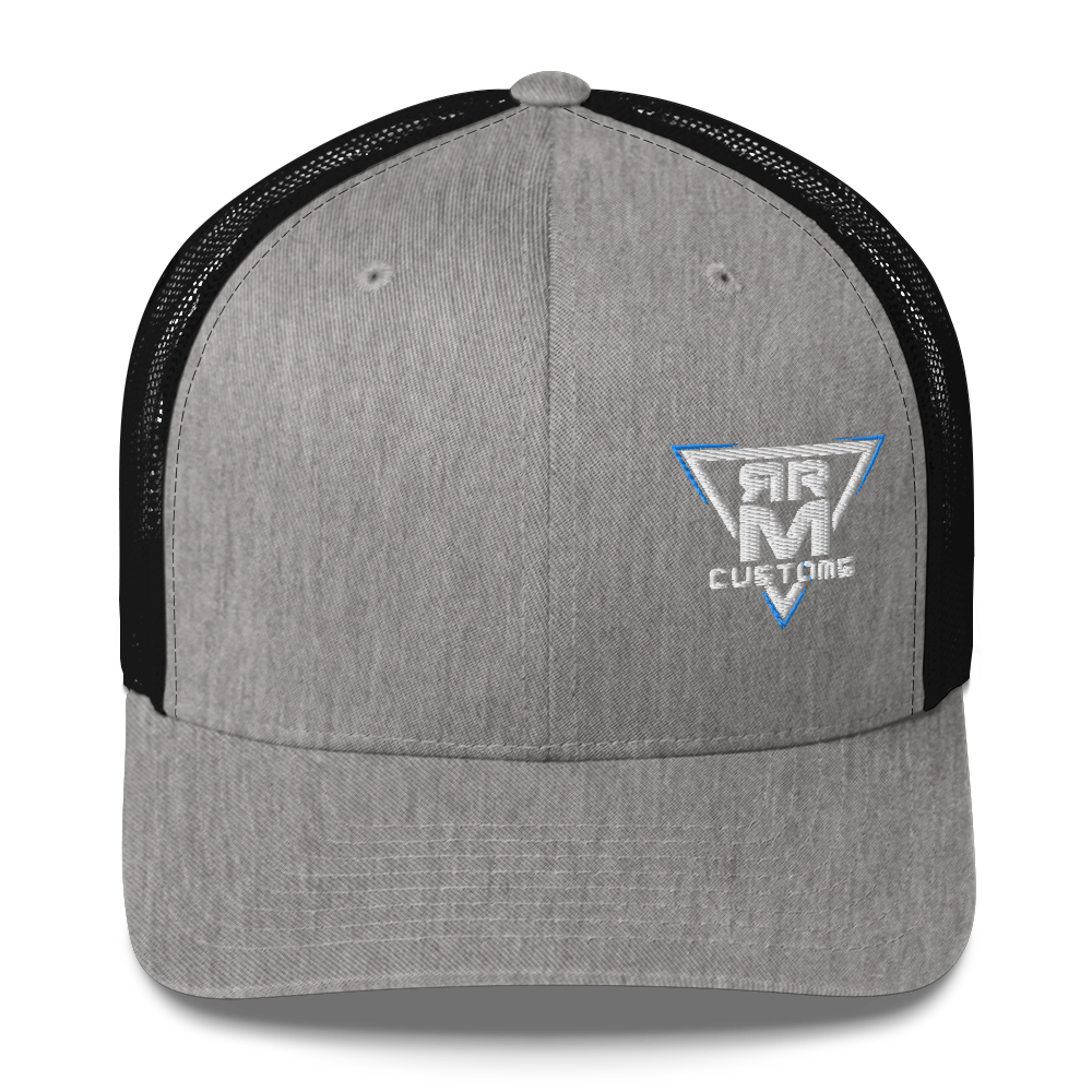 White Embroidered Trucker Hat Meshed Back