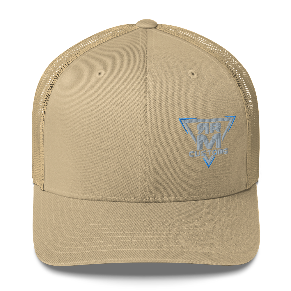 Gray Embroidered Trucker Hat Meshed Back