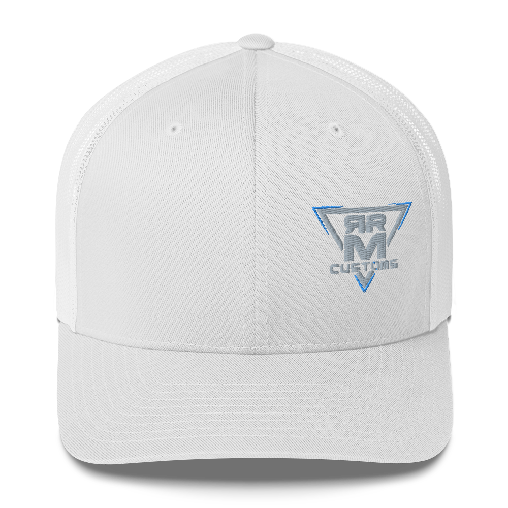 Gray Embroidered Trucker Hat Meshed Back