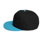 Black Embroidered Flat Snapback Hat