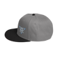 Gray Embroidered Flat Snapback Hat