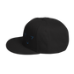 Black Embroidered Flat Snapback Hat