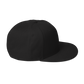 Black Embroidered Flat Snapback Hat