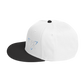 White Embroidered Flat Snapback Hat