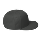 Black Embroidered Flat Snapback Hat