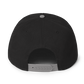 Black Embroidered Flat Snapback Hat