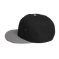 Black Embroidered Flat Snapback Hat