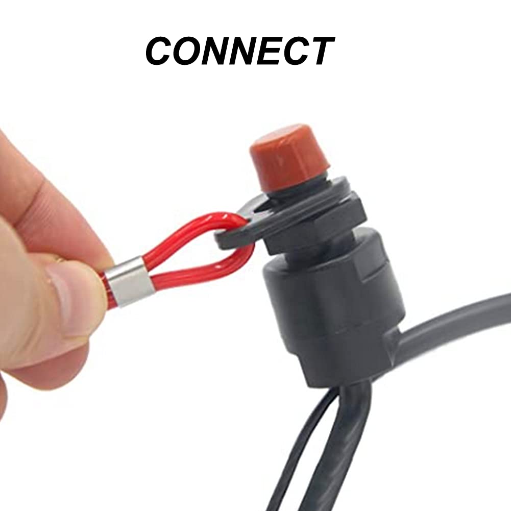 Boat Outboard Switch Engine Motor Lanyard Kill Urgent Stop Button, Safety Connector Cord Compatible for Yamaha Suzuki Honda