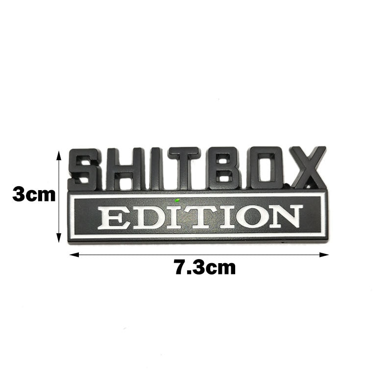 OTOKIT 1Pcs 3D Chrome Black Red Metal Emblem SHITBOX EDITION Badge Car Tail Side Sticker Accessories for Jeep Dodge Chrysler