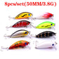 Mixed Colors Fishing Lure Kit Minnow Baits Set Wobbler Crankbaits Treble Hooks Fishing Tackle Artificial Plastic Hard Bait Kit