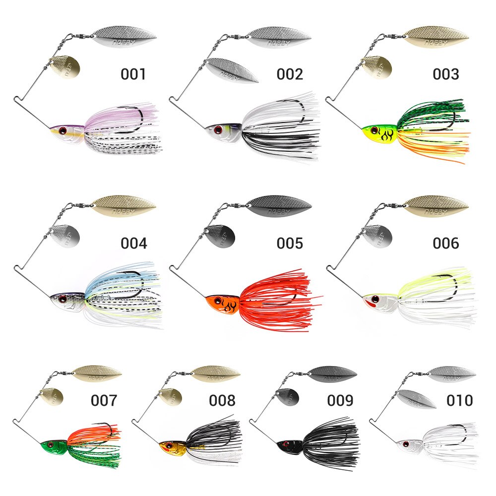 Noeby Spinnerbait 10.5g 14g 21g 28g Double Willow Blade Needle Stinger Hook Spoon Wire Bait Wobblers for Bass Fishing Lure