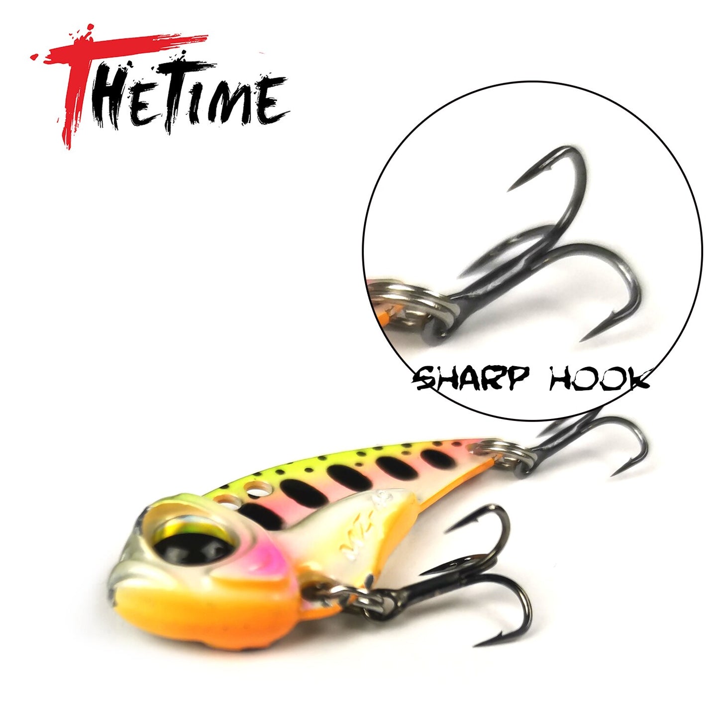 THETIME 2022 New MZ40 Metal VIB Ratlin Spoon Lure 40mm 6.5g Blade Jig Bait Vibrators Cicada For Pike Perch Crappie Bass Fishing