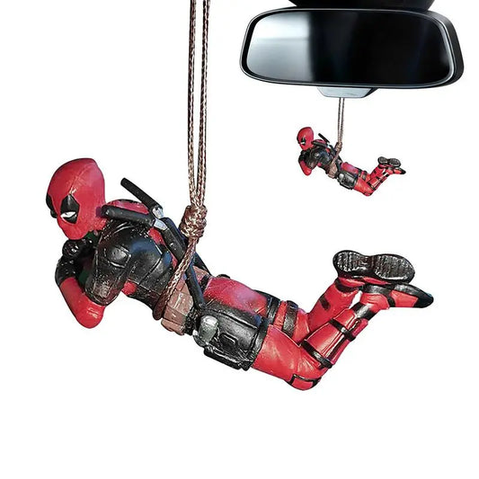 Funny Anime Car Pendant Aesthetic Deadpools Ornaments Landscape Decor Car Interior Accessories for Car Rear View Mirror Supplies