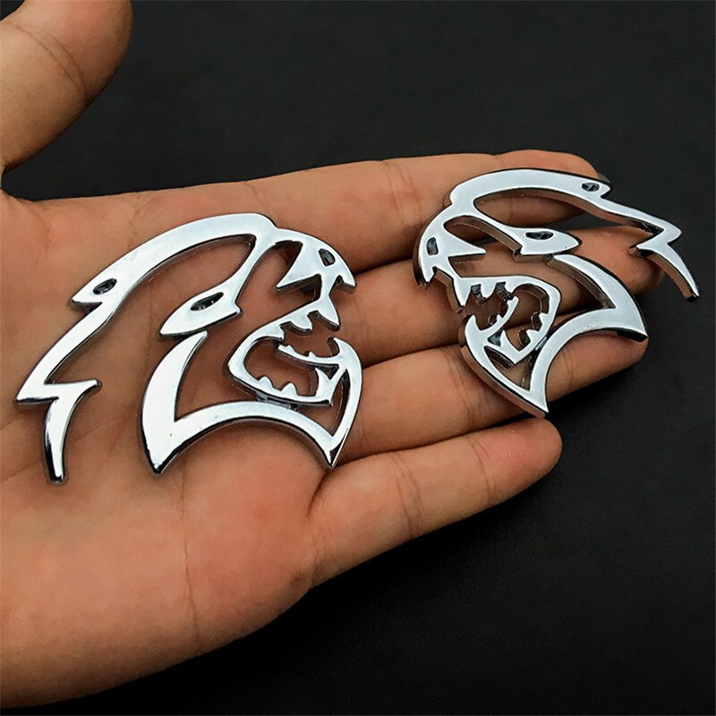 3D metal Hellcat Car Logo Door Fender Side Stickesr Badge Decoration Rear Trunk Emblem Sticker For Dodge Challenger Jeep