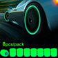 8pcs Car Luminous Tire Valve Caps Fluorescent Night Glowing Motorcycle Bicycle Bike Wheel Tyre Hub Valve Stem Caps Decor 1/ 4pcs