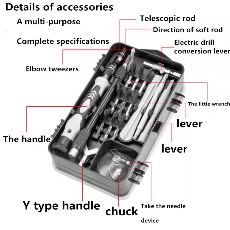 115 in 1 set screwdriver clock cell phone notebook disassembly and maintenance tools multifunctional