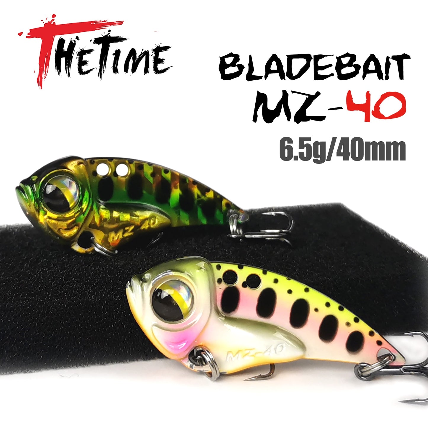 THETIME 2022 New MZ40 Metal VIB Ratlin Spoon Lure 40mm 6.5g Blade Jig Bait Vibrators Cicada For Pike Perch Crappie Bass Fishing