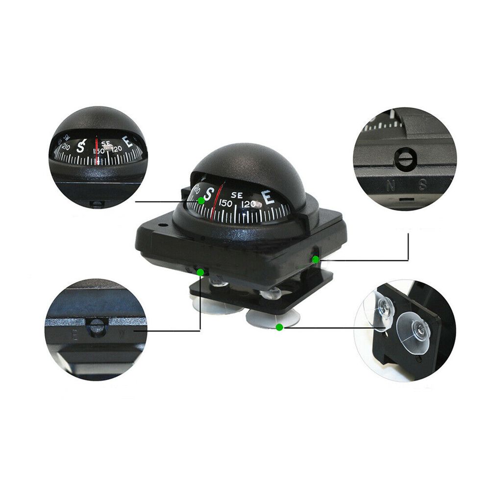 1pc Marine Boat Compass with Mount Kit for Caravan Truck Sailing Navigation ABS Plastic Navigation Ball Travel Car Accessories